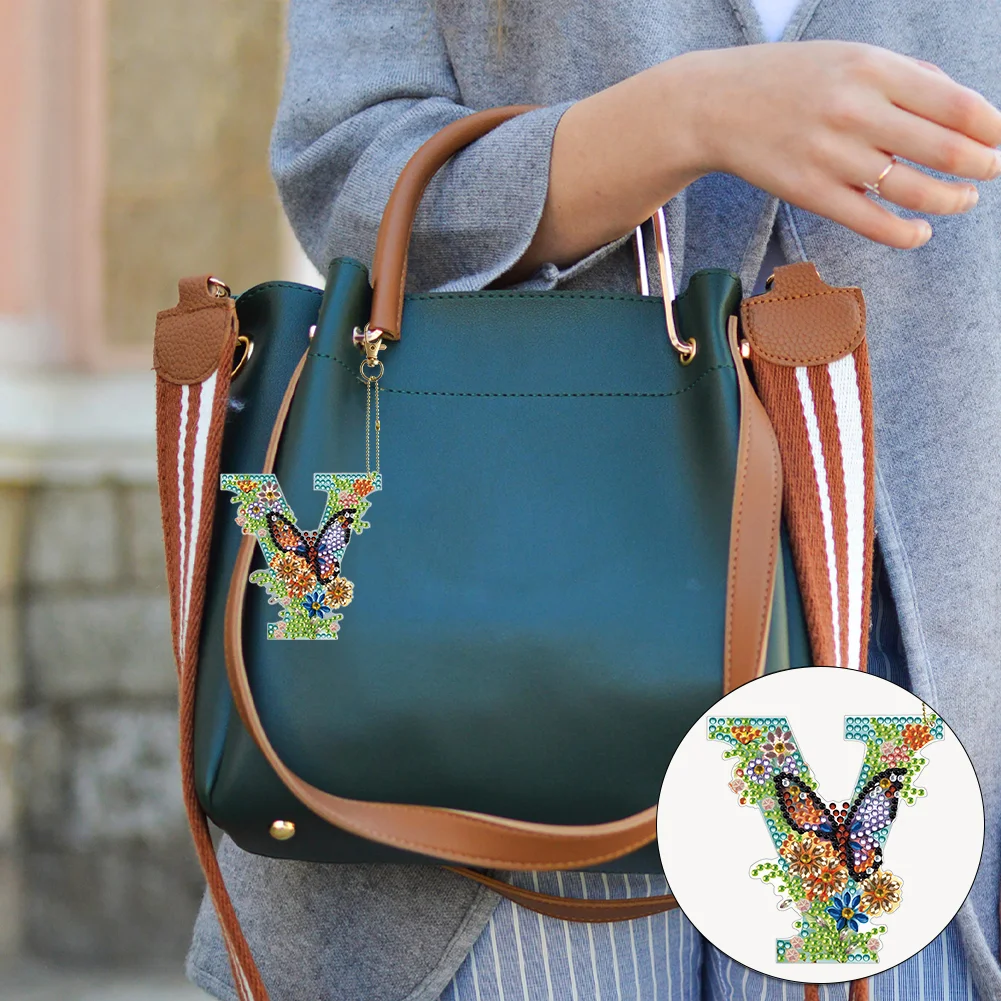 DIY Diamond Art Key Rings Special Shaped Keychain Supplies Lettter Gift for Kids