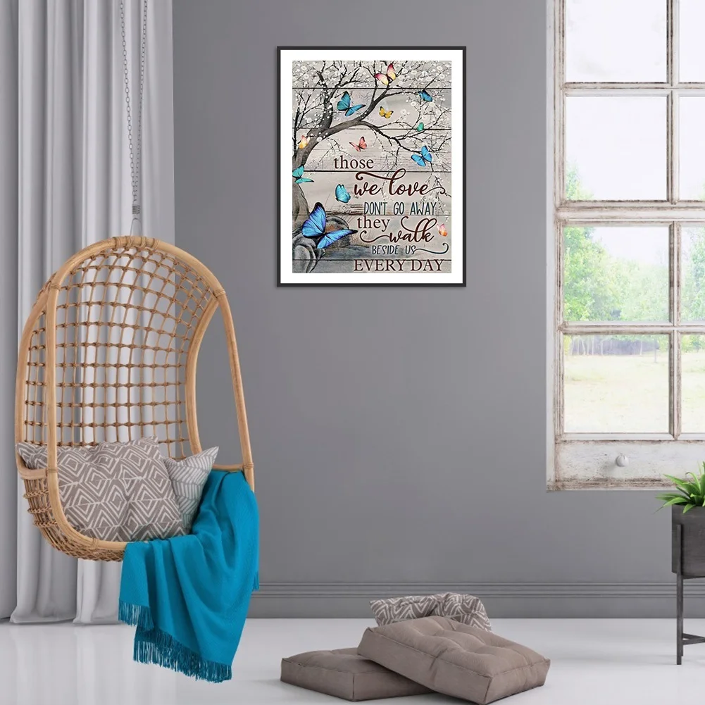 Diamond Painting - Full Round Drill - Butterfly Letters(40*50cm)