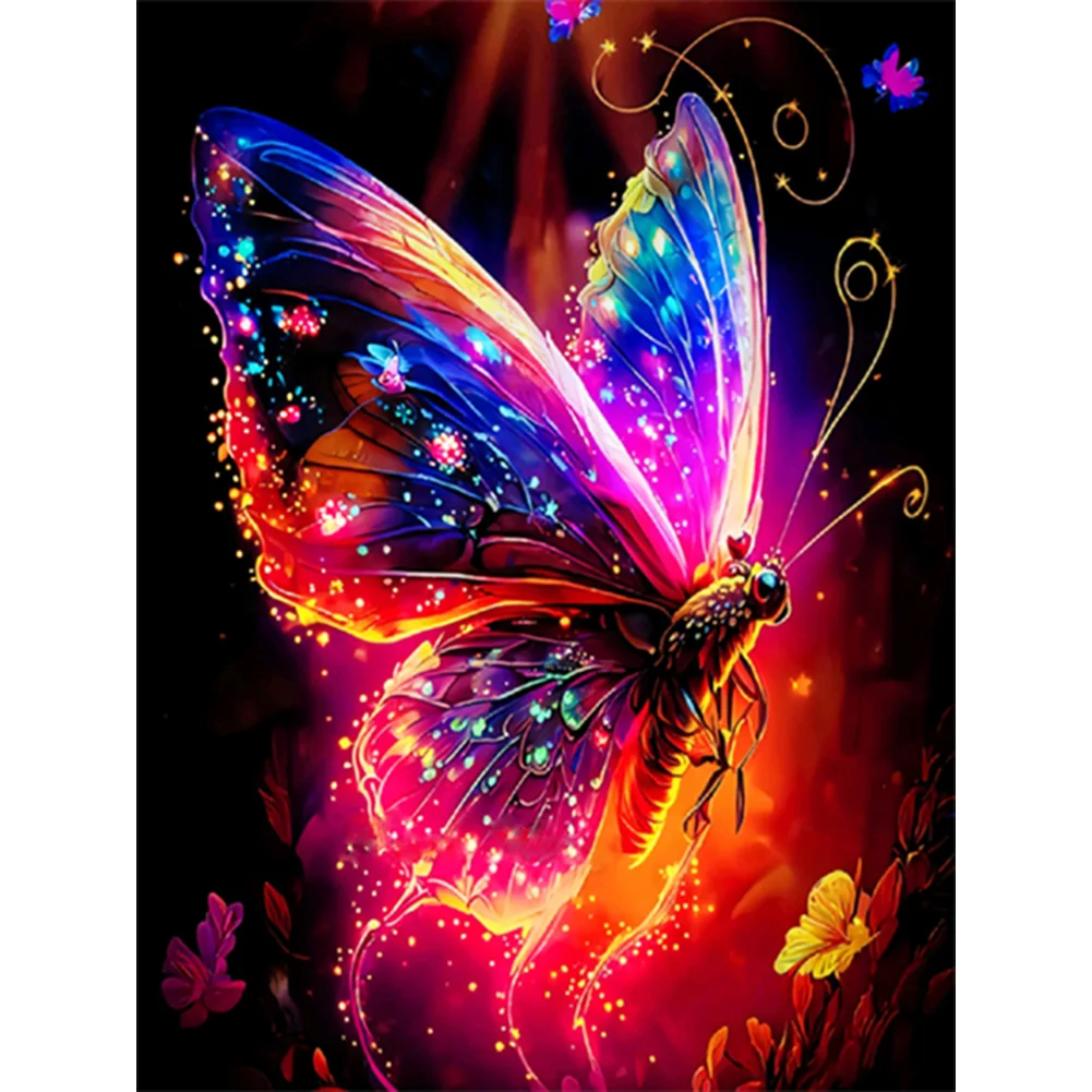 Luminous Butterfly 30*40cm(canvas) full round drill diamond painting