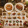 12pcs Gourmet Food-11CT Stamped Cross Stitch Set 12.5*12.5cm/4.92*4.92in tapestrymarket