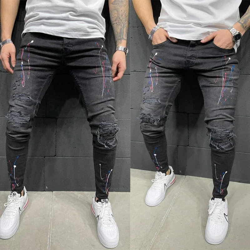 2020 HOT 2 Styles Men Big Pocket Skinny Jeans Zipper Slim High Quality Jeans Casual Sport Corset jeans M-3XL