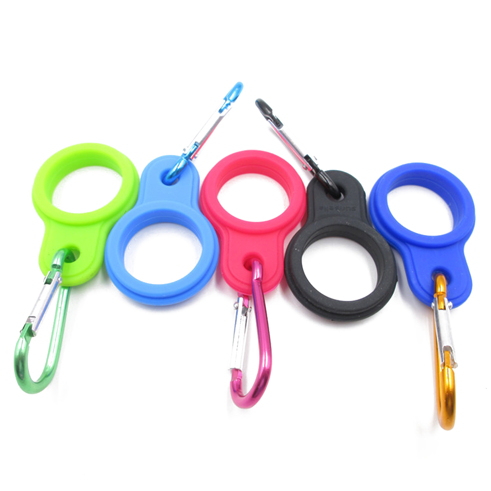 

5x Silicone Kettle Carabiner Buckle Camp Hiking Outdoor Water Bottle Hooks, 501 Original