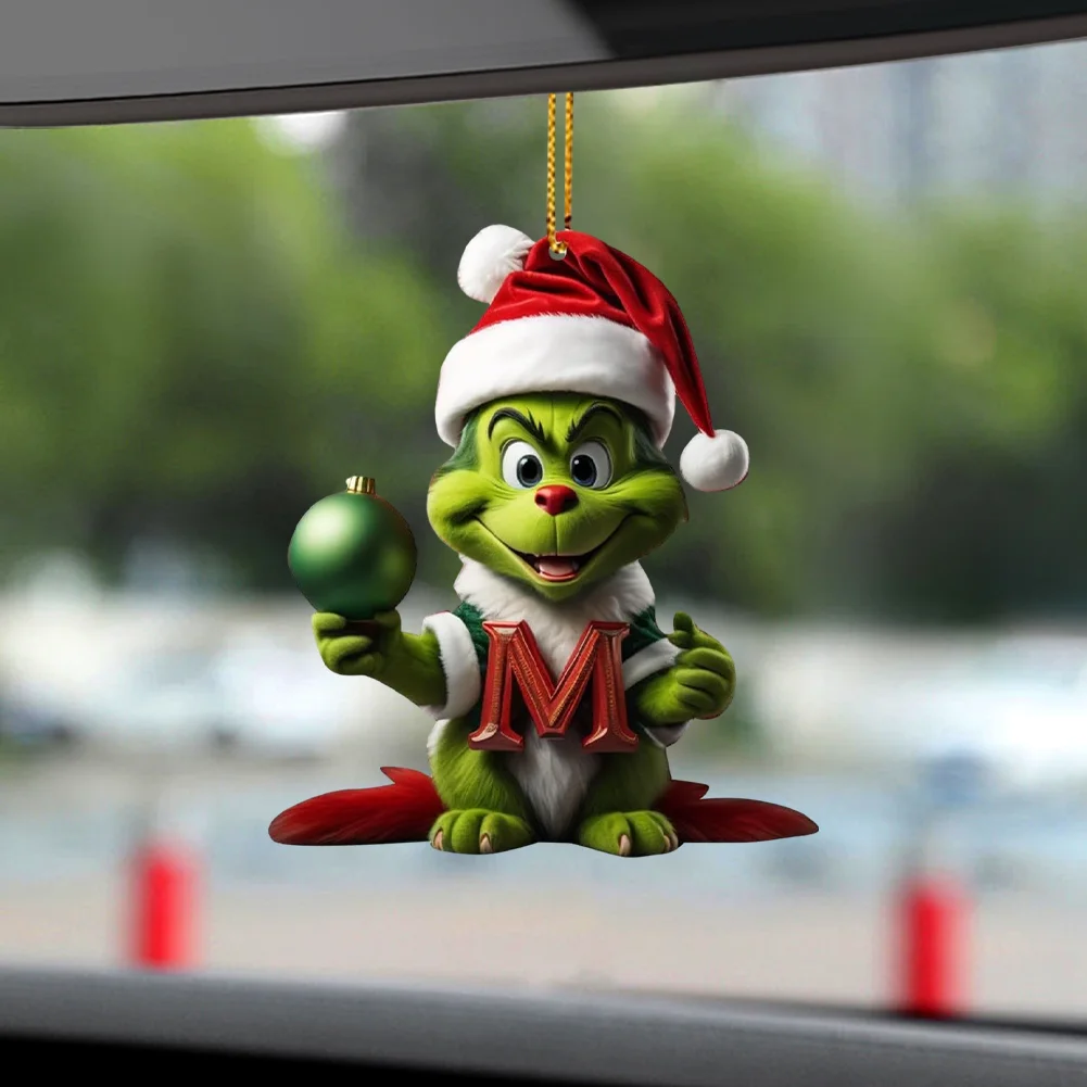 Christmas Acrylic Grinch Xmas Tree Hanging Ornament Hanging Green Monster Decor