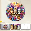 Kitty DIY Diamond Painting Hanging Pendants Acrylic Crafts Kit for Home Wall Decor