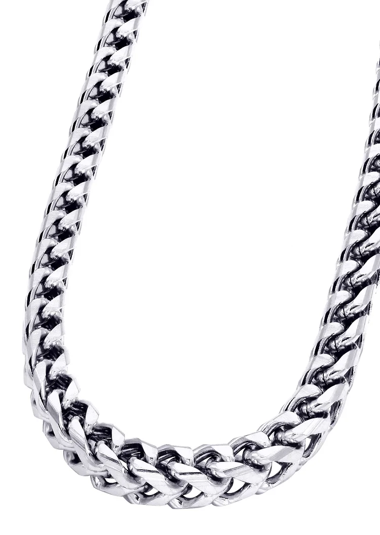 3/4/6MM White Gold Franco Chain Mens Necklace