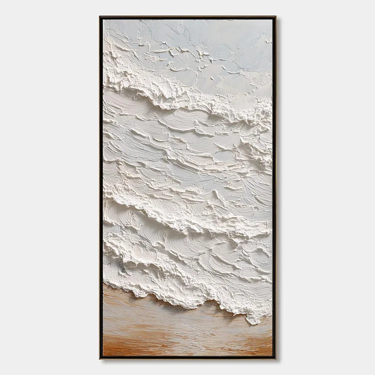 TIDAL CREST: Heavy Texture Impasto Ocean Wave Painting（Canvas painting）