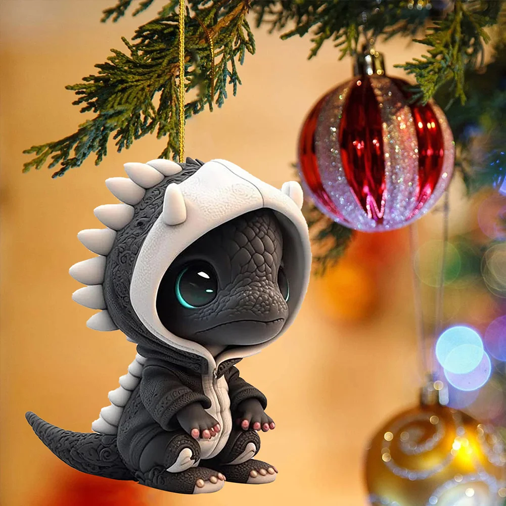 Christmas Dragon Tree Pendant Novelty Cute Acrylic Party Favors (H)