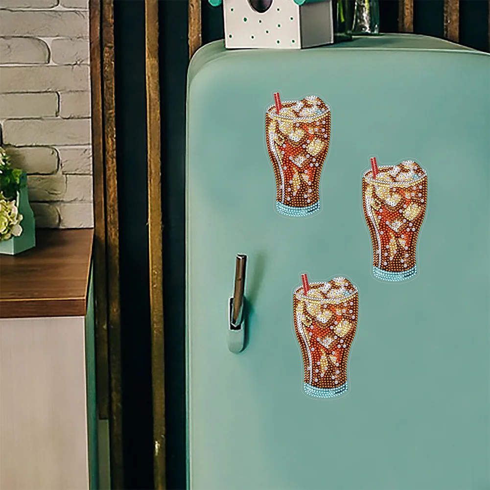 1pcs DIY Soda Diamond Painting Magnets Refrigerator for Adults Kid Office Car Fridge