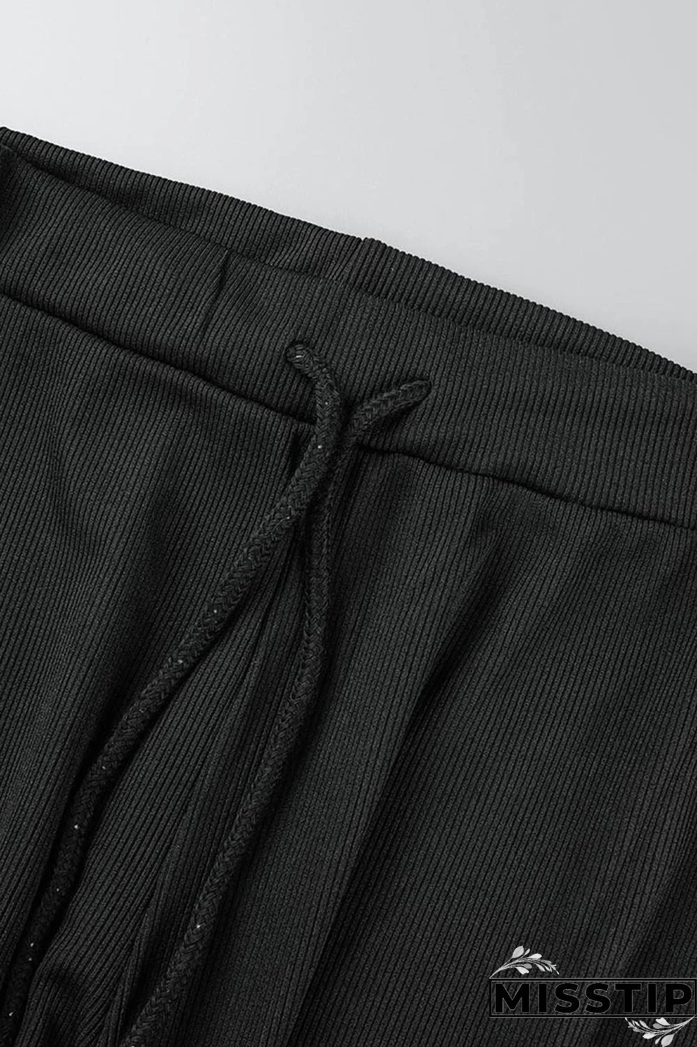 Black Casual Solid Basic Hooded Collar Long Sleeve Two Pieces