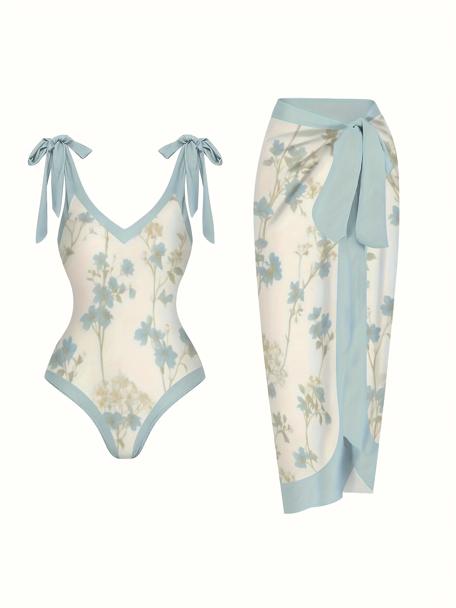 Womens Floral Print one-piece swimsuit high elasticity machine washable lightweight summer | IFYHOME