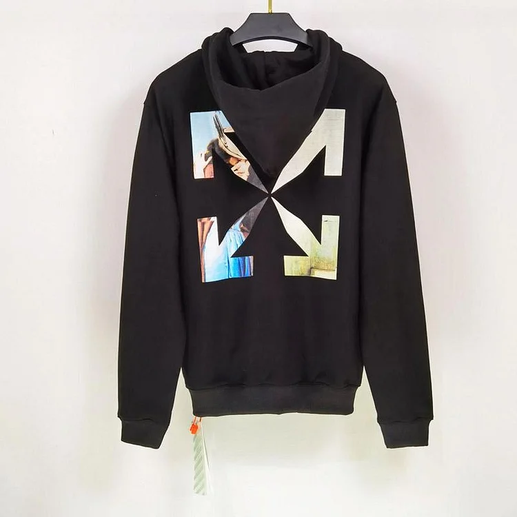 Off White Zipper Hoodie Autumn and Winter Arrow Zipper Cardigan Hoodie Coat