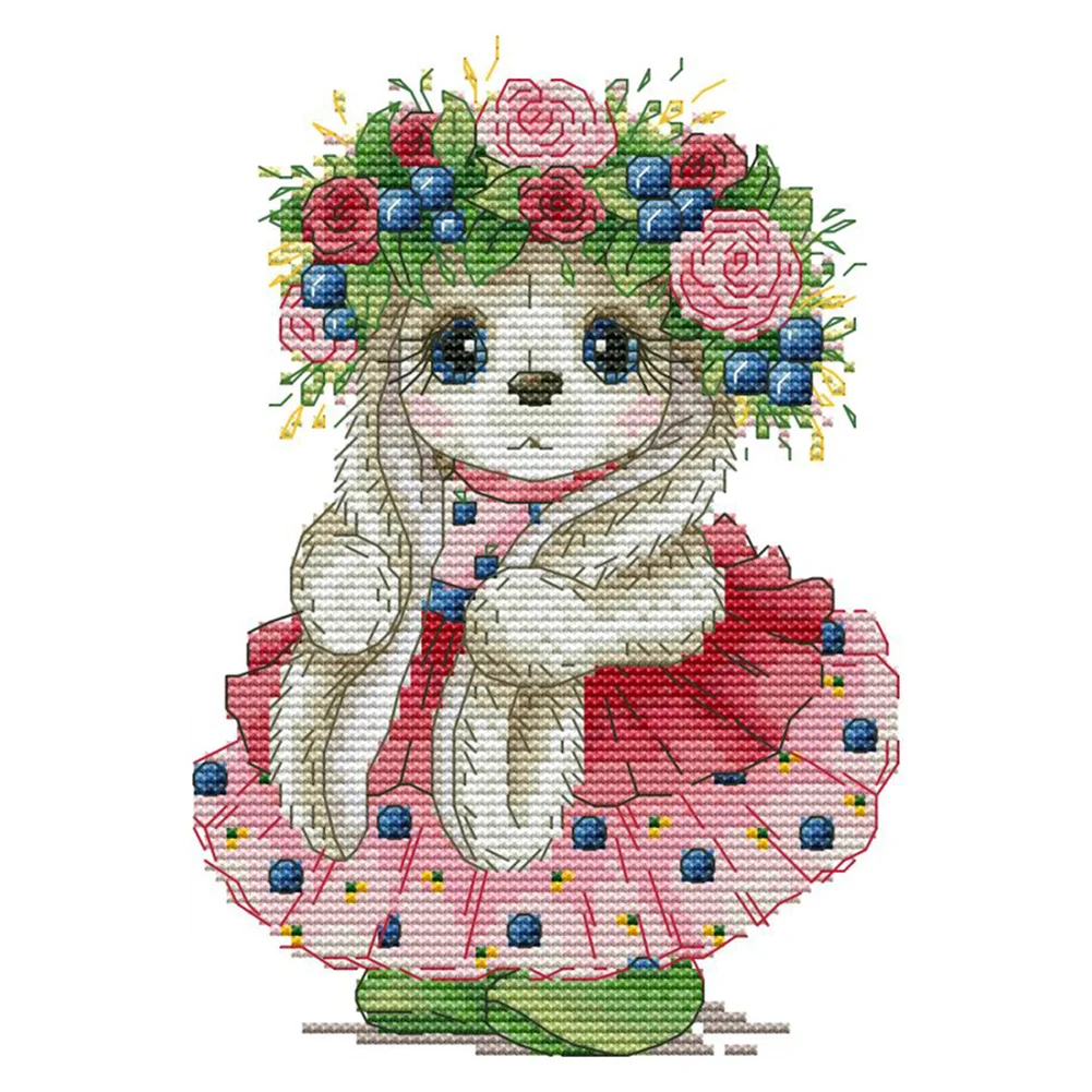 14CT Joy Sunday estampado punto de cruz conejo (17 * 22cm)