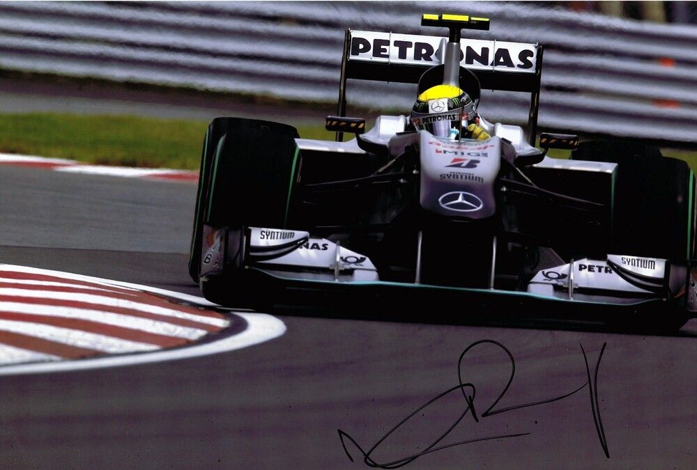 Nico Rosberg GENUINE SIGNED Mercedes Formula 1 Racing Team 12x8 Photo Poster painting AFTAL COA