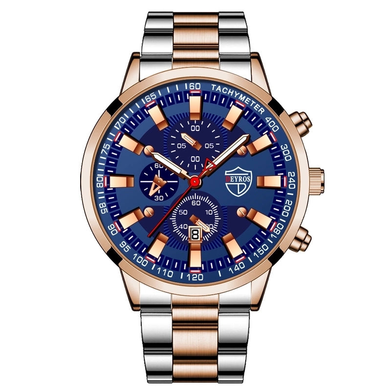 Retro Geometric Single Folding Buckle Quartz Men’s Watches