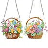2Pcs Diamond Painting Flower Basket Diamond Art Pendant Wall Decor