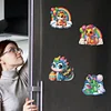 6Pcs Geburtstag Dinosaurier 5d DIY Handwerk Aufkleber Magnet