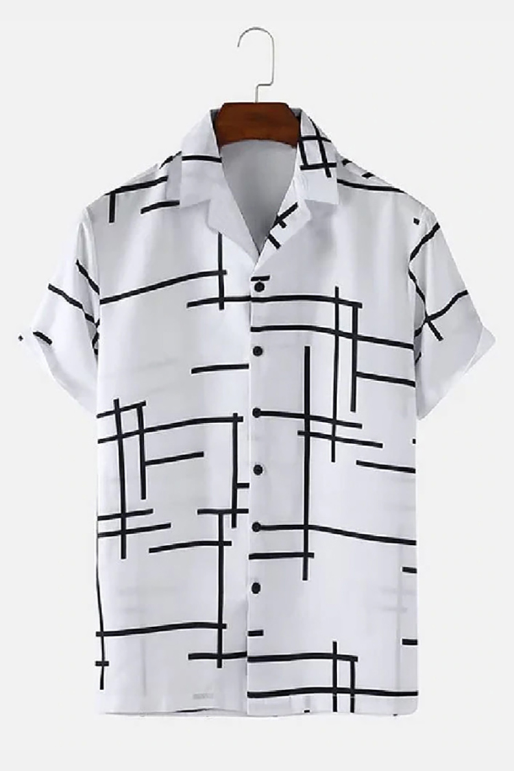 Irregular Line Short-Sleeved Shirt