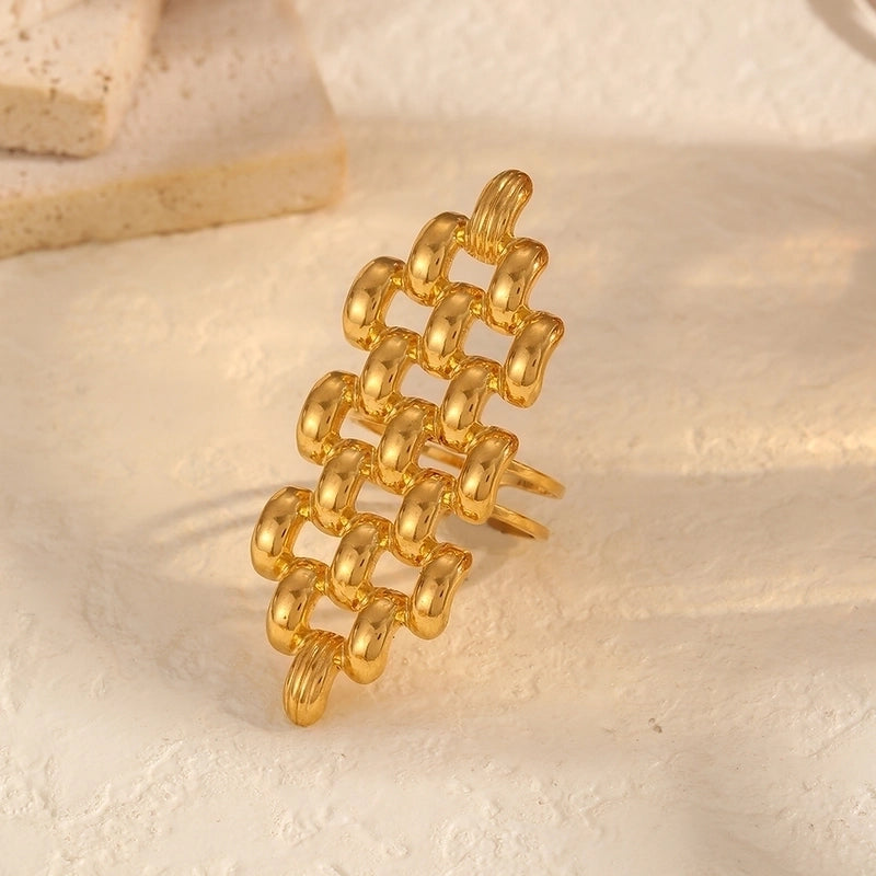 Elegant Classic Style Geometric Star Moon 304 Stainless Steel Open Rings