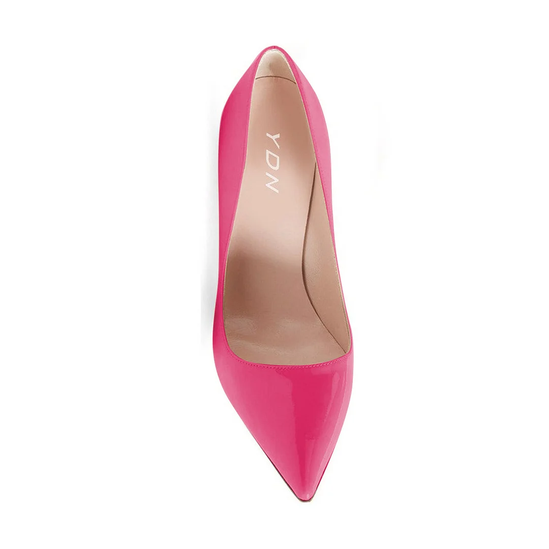 Eye-Catching Hot Pink Pointed Toe Stiletto Heel Pumps for Women