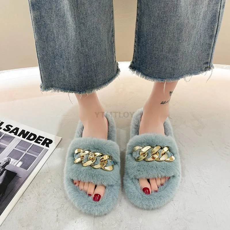 Women's Winter Warm Slippers Cozy Soft Plush Non Slip Flat Comfortable Luxury Indoor Ytmtloy House Shoes Sapatos Mulher