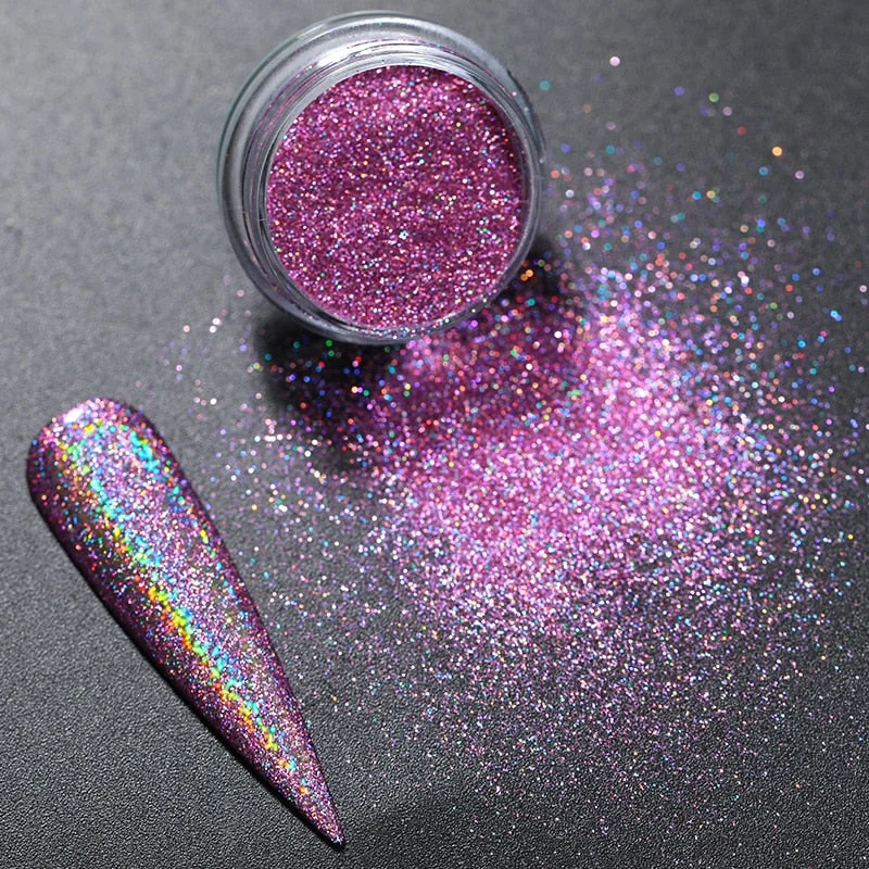 1 Box Rose Sliver Bubble Mirror Powder Metallic Nail Art Glitter iridescent Chrome Dust Sparkling Flakes Pigment Decoration