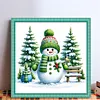 Xmas Tree Snowman-Partial 11CT Stamped Cross Stitch Bead Embroidery 36*36cm/14.17*14.17in tapestrymarket