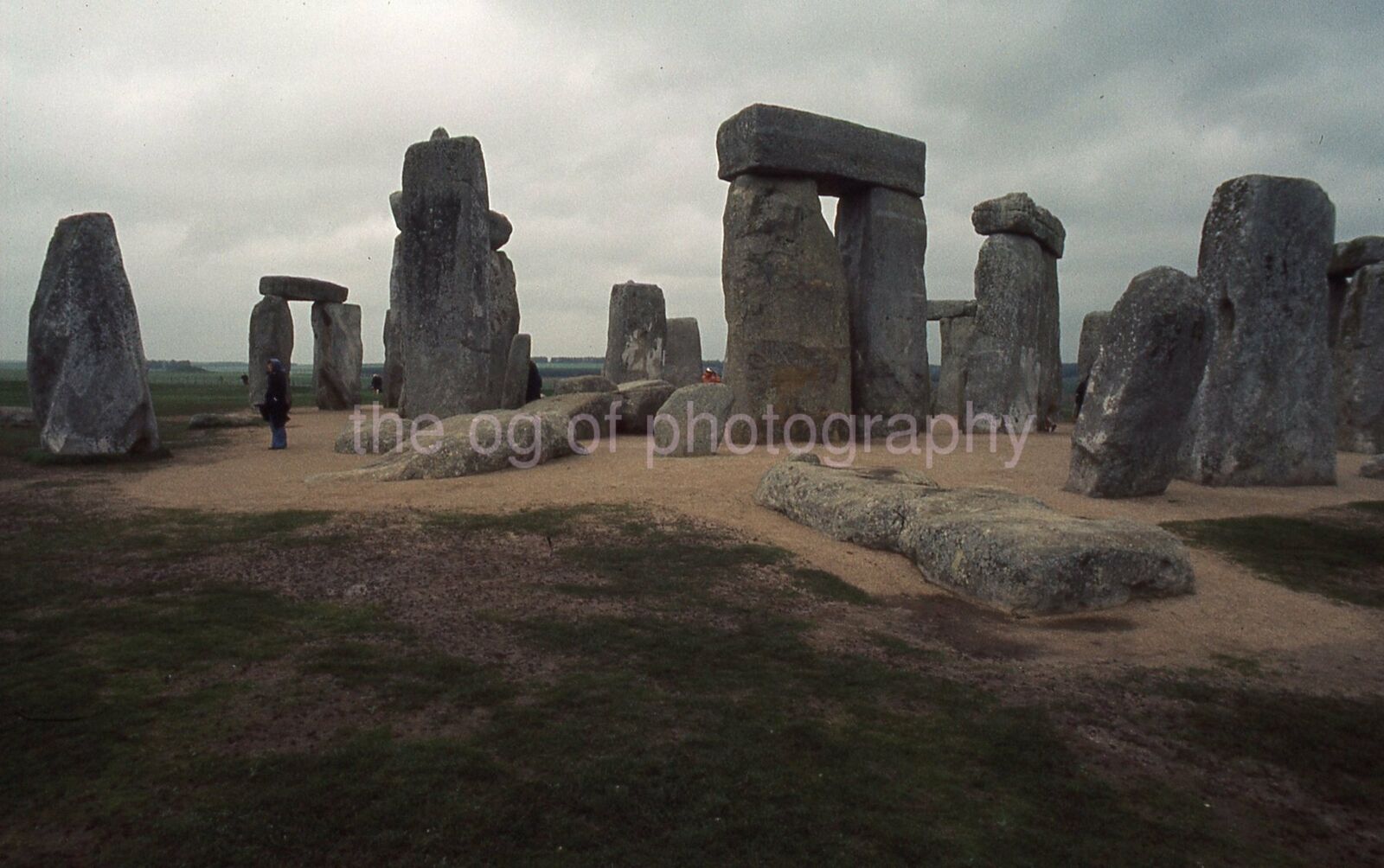 MEGALITH SITE 35mm FOUND SLIDE England COLOR Photo Poster painting STONEHENGE? 16 T 22 L