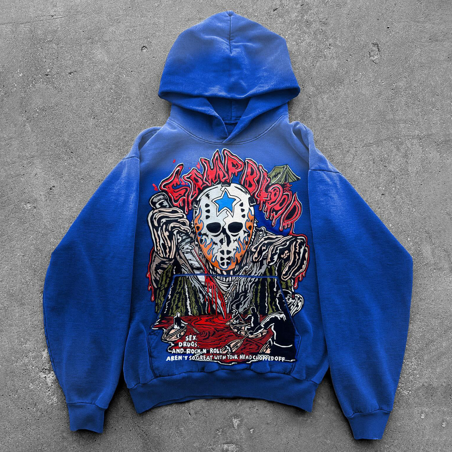 Camp Blood Print Long Sleeve Hoodies