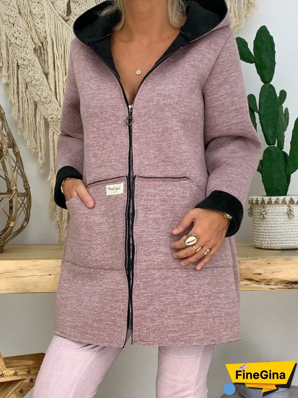 Solid Casual Long Sleeve Knit coat