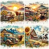 (Multi-Style) Western Farm-11CT Stamped Cross Stitch 50*50cm/19.69*19.69in