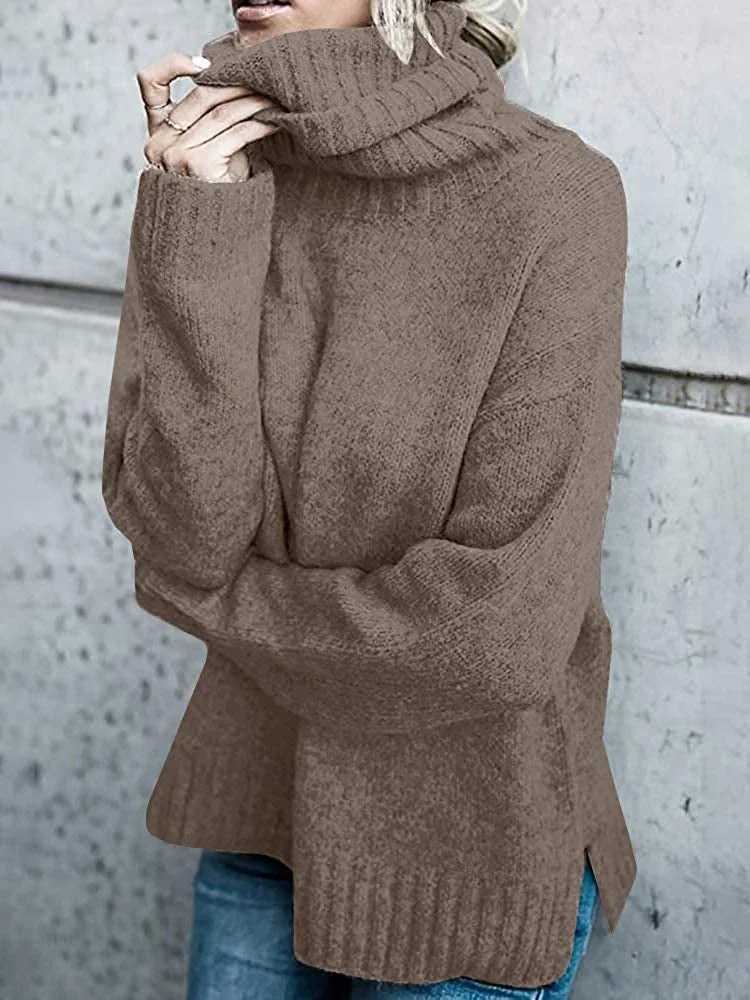 Uveng Fashion Turtleneck Long-sleeved Pullover Knitted Sweaters