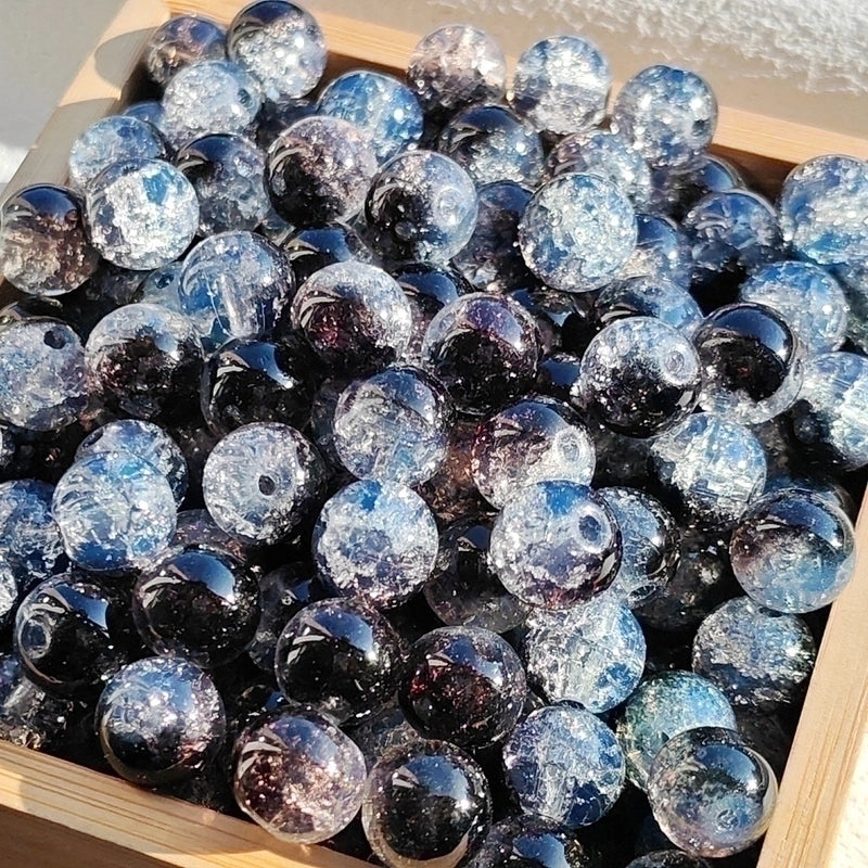 New 8/10mm Water Dyed Protein Jade Broken New Chinese Style Gold Sprinkling Glass Bead DIY Bracelet Ornament Straight Hole Beads Loose Beads