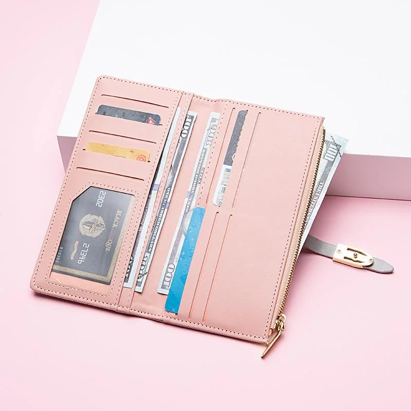 Fashion Wallet Long Girls New Stone Zipper Carry Wallet Card Bag