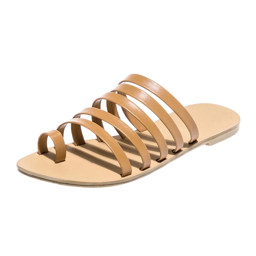 Women Flat Sandals Summer 2019 Gladiator Sandals Ladies Strap Slippers Roman Female Flip Flops Outdoor Casual Sandales Femme