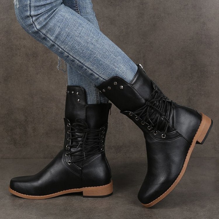 Retro Martin boots women 2021 autumn/winter new tooling boots large size short boots thick heel knight boots boots brown leather