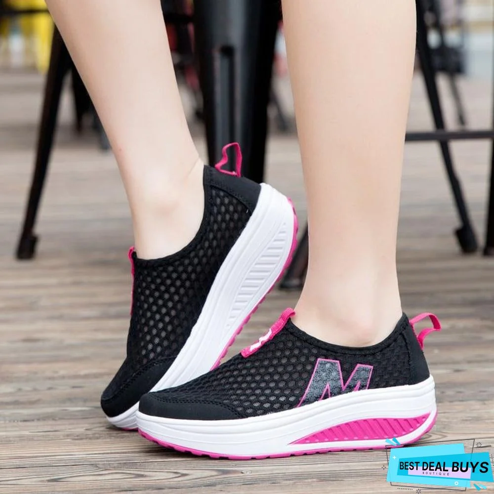 Women's Shoes Casual Breathable Sport Fashion Shoes Walking Flats Height Increasing Women Loafers