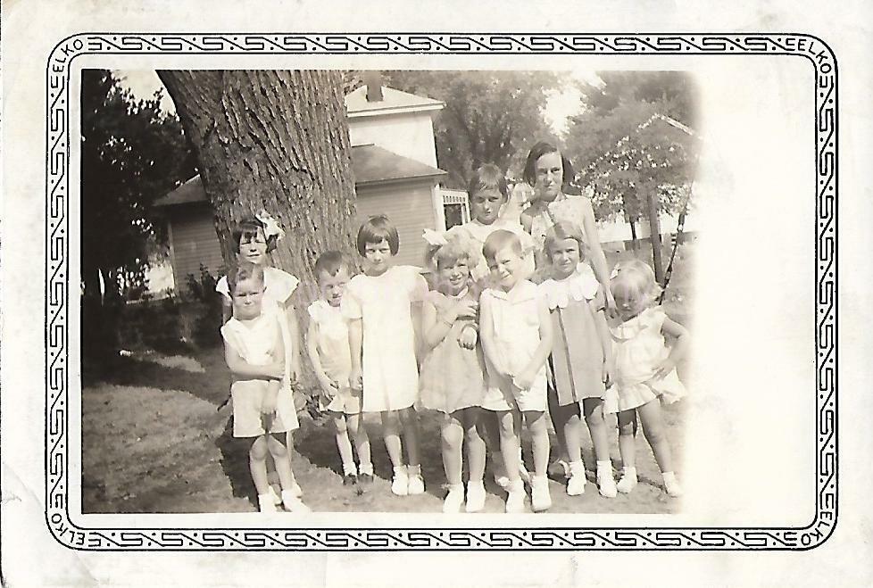 GROUP PORTRAIT Found Photo Poster painting bw CHILDREN Original Snapshot VINTAGE 012 22 I