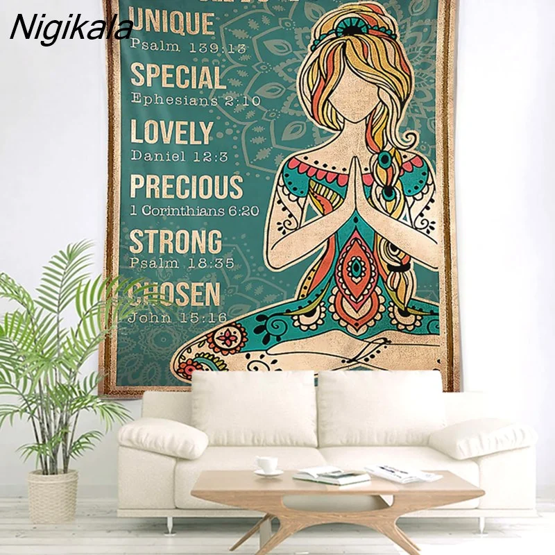 Nigikala Women Buddha Wall Hanging Tapestry Art Deco Blanket Curtain Hanging at Home Bedroom Living Room Decor