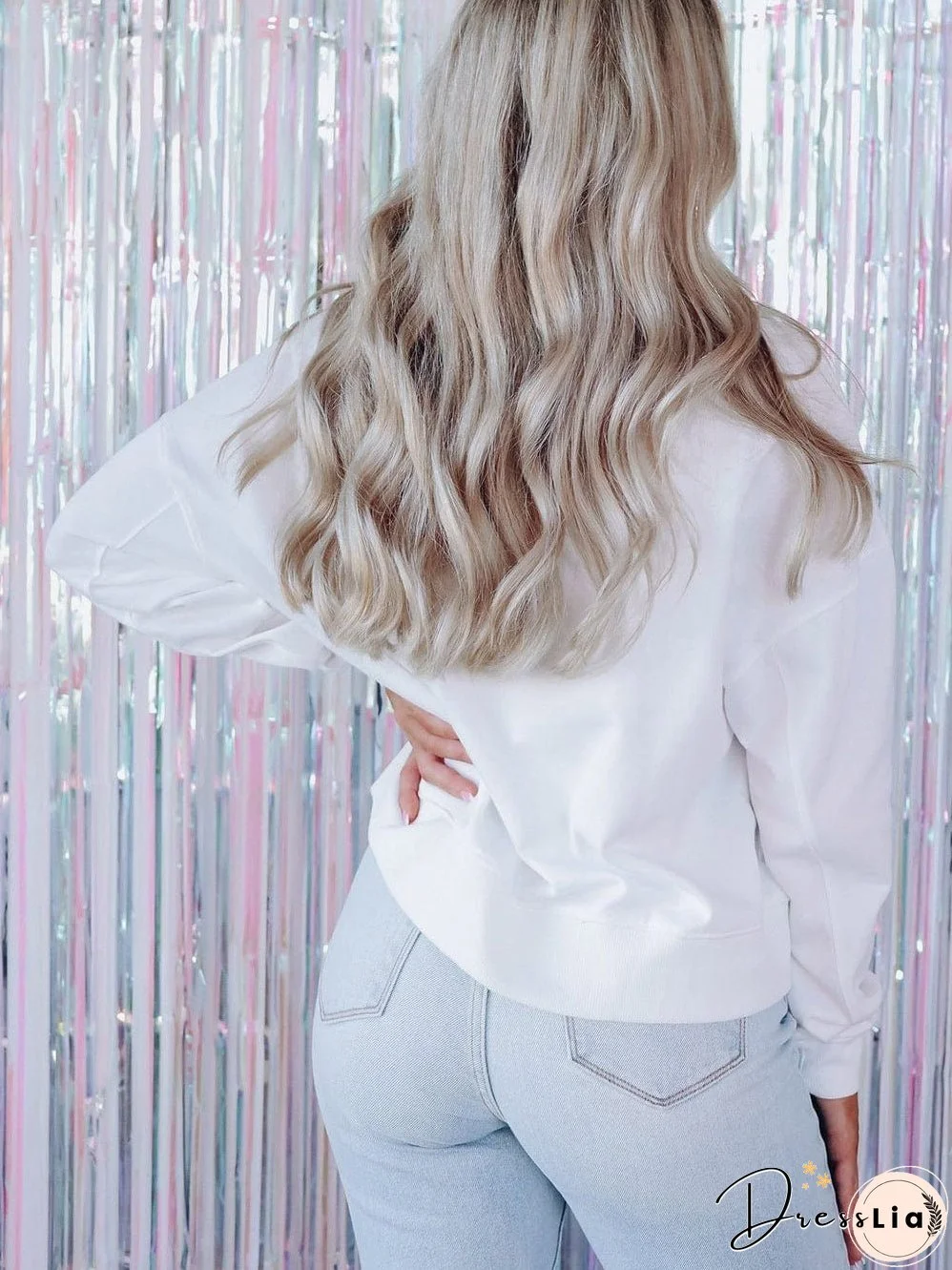 White Southern Belle Graphic Pullover Sweatshirt