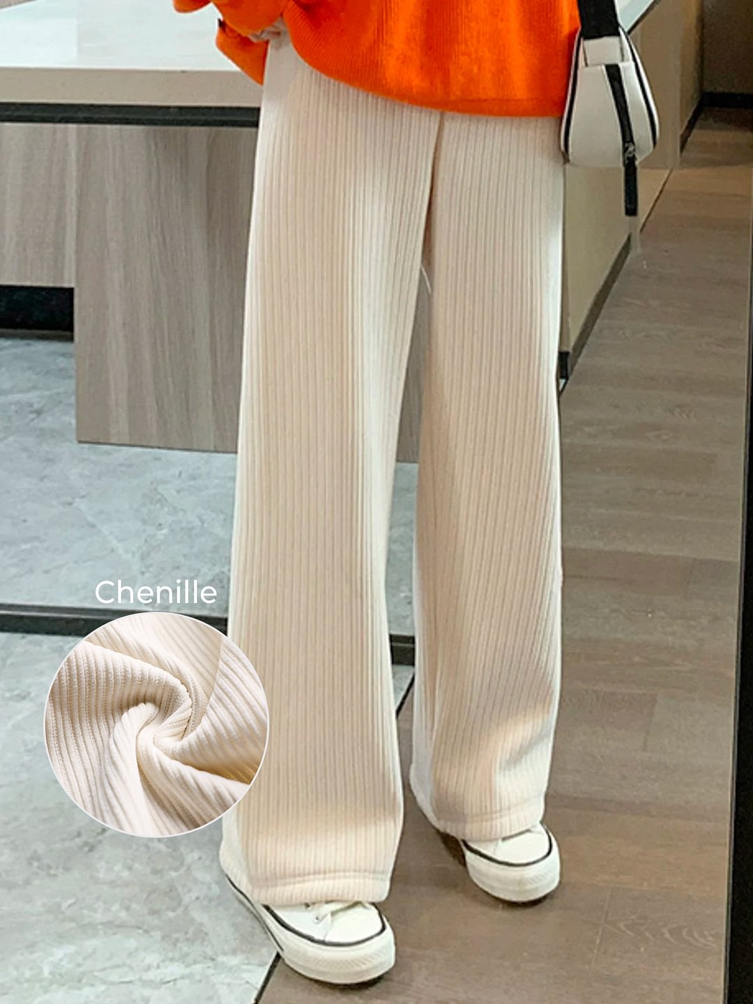 Chenille Fleece Straight Pants