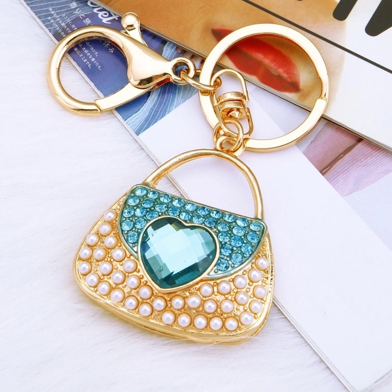 Elegant Korean Style Bag Metal Inlay Rhinestones Women’s Bag Pendant Keychain