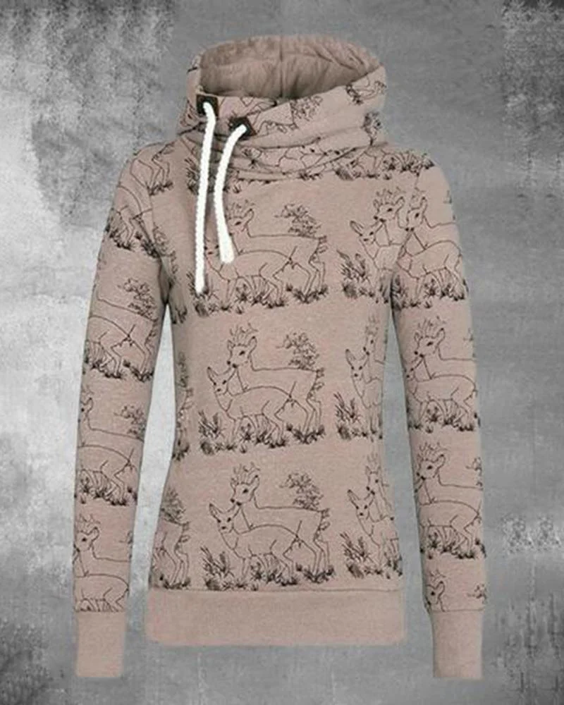 woman's casual long-sleeved hooded sweatshirt-111020
