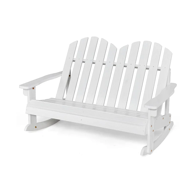 Outdoor Garden Double-Seat Adirondack Chair W/High Backrest