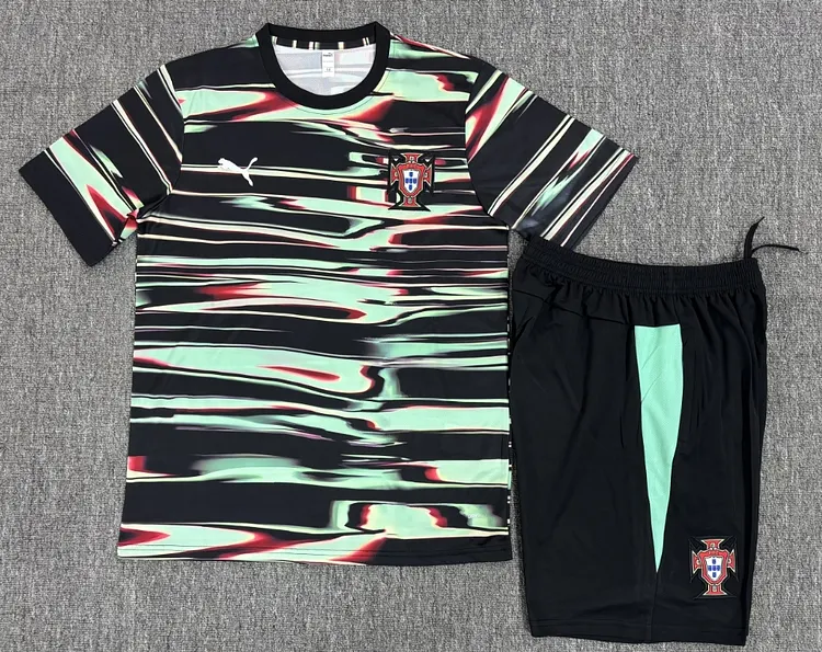 25-26 season children's version of the Portugal green and black camouflage jersey