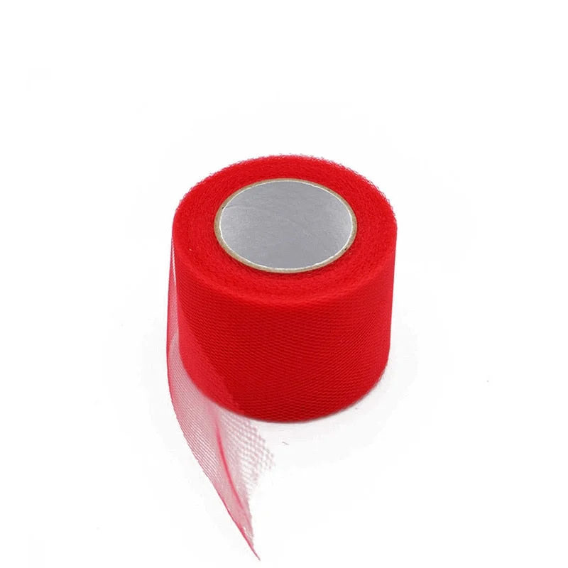 25yards 2inch Crystal Tulle Roll Organza Sheer Gauze Baby Shower Favor Wedding Car Decoration Party Home Garden Crafts Supplies