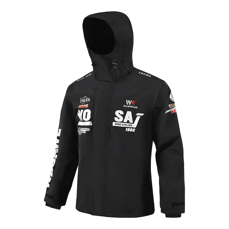 WOSAWE Unisex Outdoor Waterproof Breathable Hooded Motorcycle Raincoat 