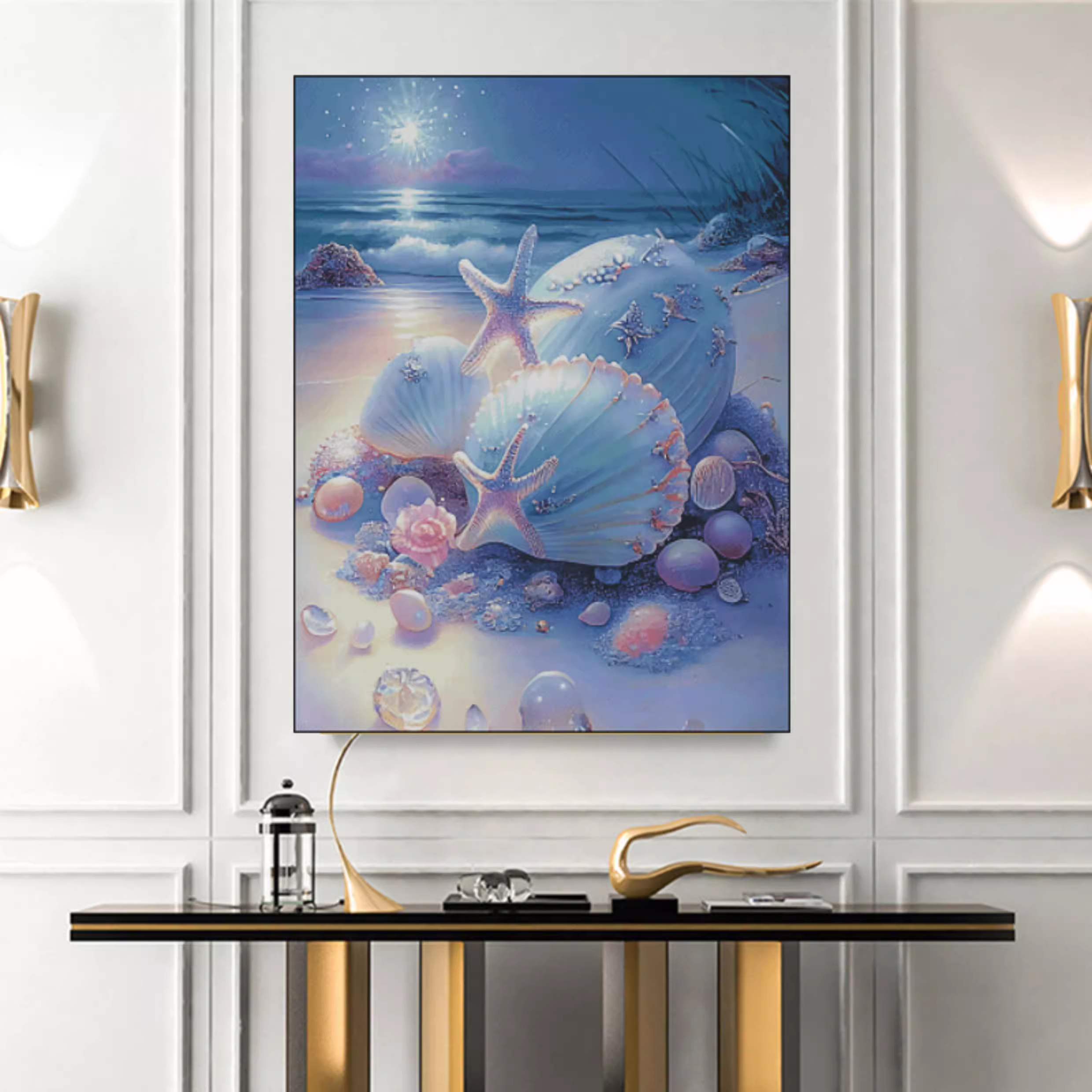 【ZZ1651- Blue Shell】 Painting Fairy Cross Stitch