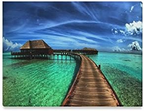 Delighin Wall Art Modern Giclee Canvas Prints Ocean Beach Pictures Prints on Canvas Wall Art for Home Office Corridor Office Living Room Bedroom Decor Wall Art - Size 16 inch x12 inch