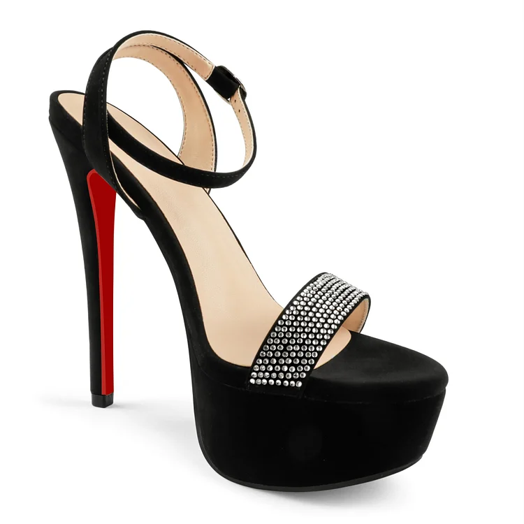 150mm Women's Platform Heels Sky High Heel Sandals Red Bottom Party Shoes Vocosi VOCOSI