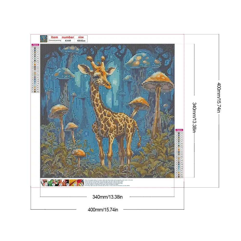 Diamond Painting - Full Round Drill - Giraffe(Canvas|40*40cm)